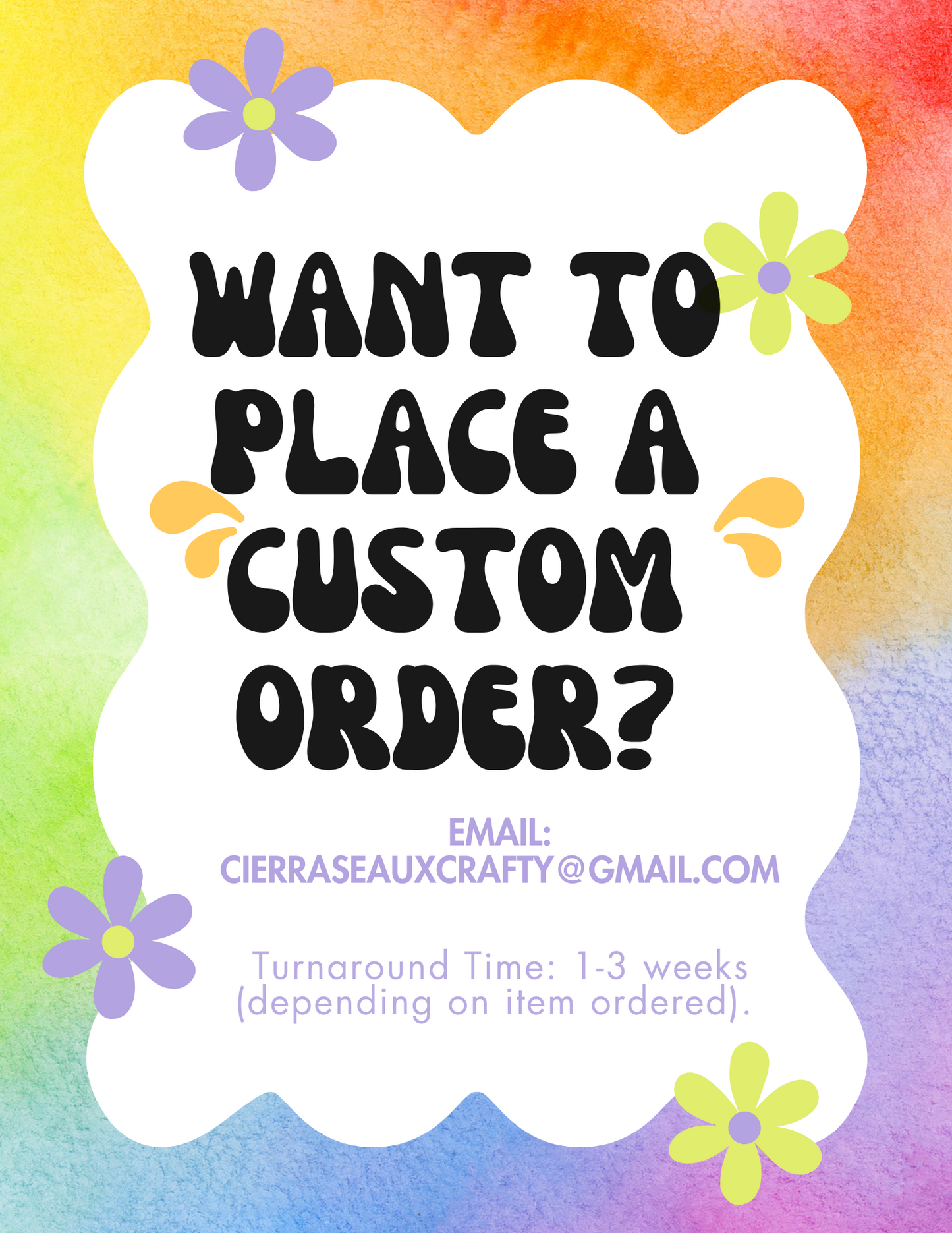 Custom Order? - PLEASE READ DESCRIPTION BOX