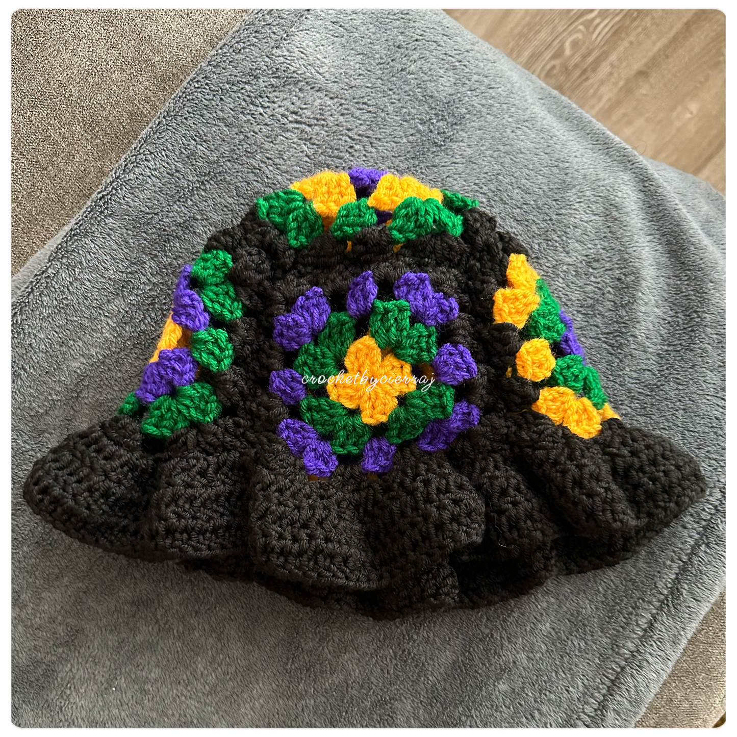 Mardi Gras Granny Square Bucket Hat