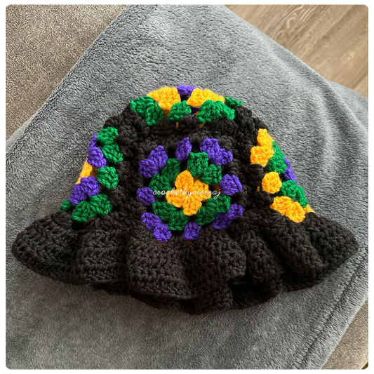 Mardi Gras Granny Square Bucket Hat